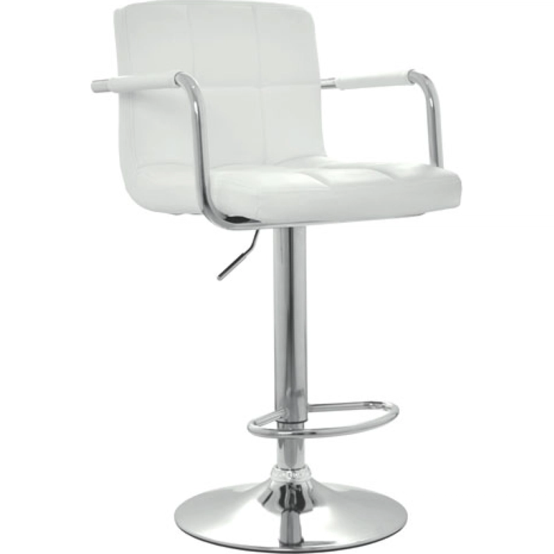 Taburete bar Nille blanco con brazos 23 Taburete Nill Blanca Cuerina 10