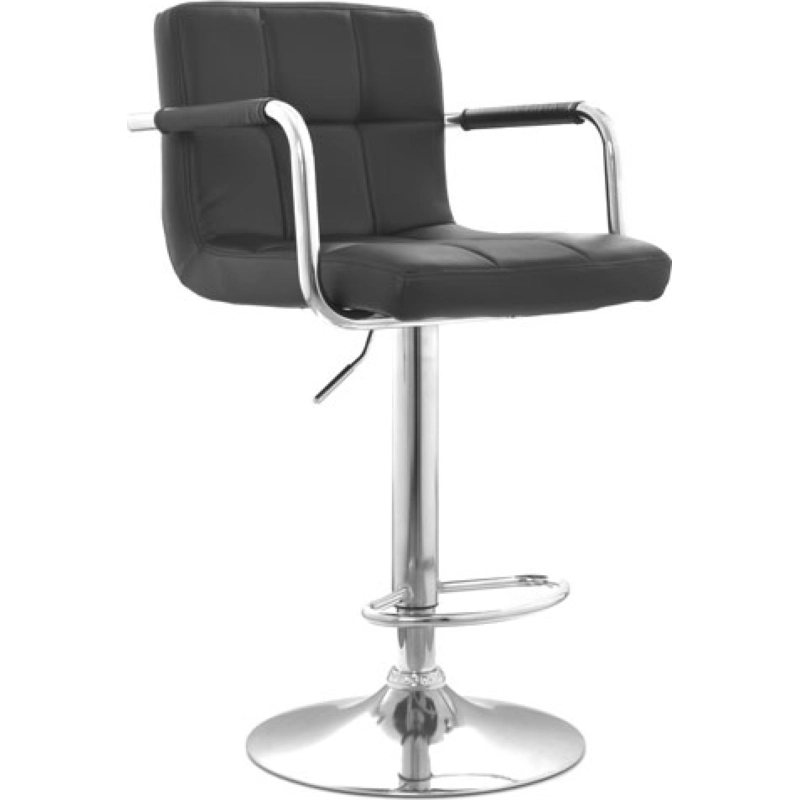 Taburete bar Nille negro con brazos 17 Taburete Nill Negro Cuerina 10