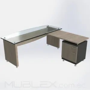 Escritorio Vintage esquinero en Vidrio