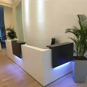 Recepcion doble atencion multiple led minimalista simple madera corean