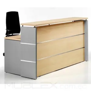 Recepcion recta esquinera madera atencion vidrio aluminio C