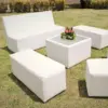 Sillones puff blanco eventos exterior 1
