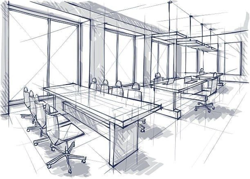 Plano de diseño de oficina